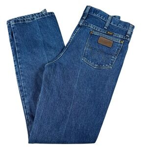 Wrangler Cowboy Cut Jeans Mens 33x36 Blue Denim George Strait dark wash cotton